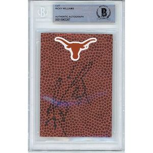 Ricky Williams Autographed Football Cut Texas Longhorns Beckett Authentic Slab